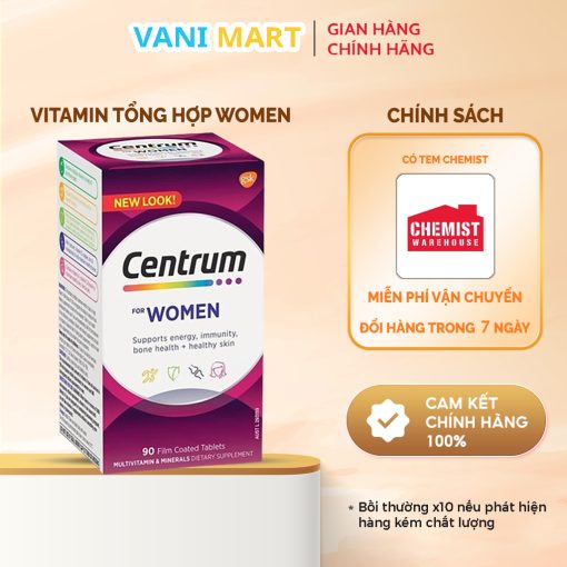 Vitamins For Women Centrum Cho Nữ Dưới 50 Tuổi 90 Viên