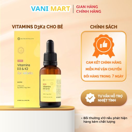 Vitamin D3k2 Mk7 Nutrivitality Anh Quốc