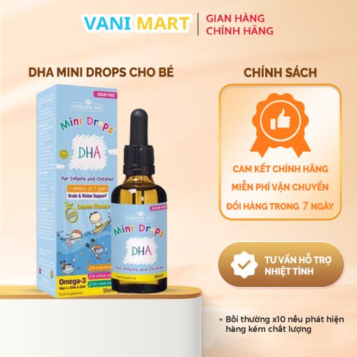 Dha Drops Natures Aid 50ml Dạng Giọt Cho Bé Từ 3 Tháng Đến 5 Tuổi