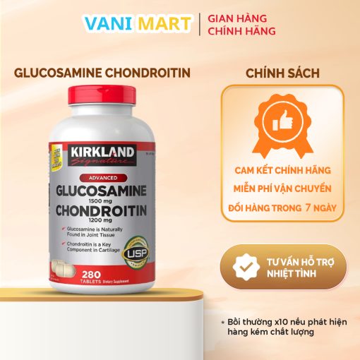 Glucosamine Chondroitin Sulfate Kirkland Mẫu Mới 280 Viên