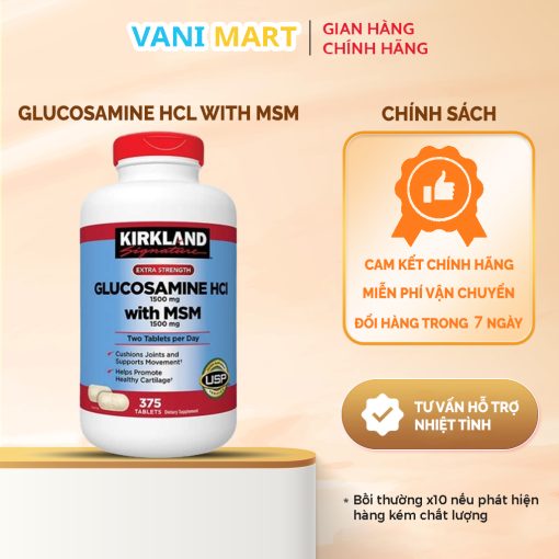 Glucosamine 375 Viên Hcl 1500mg Kirkland Của Mỹ Mẫu Mới