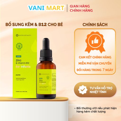 Kẽm Nutrivitality Zinc Vitamin B12 Hỗ Trợ Tăng Đề Kháng Của Anh