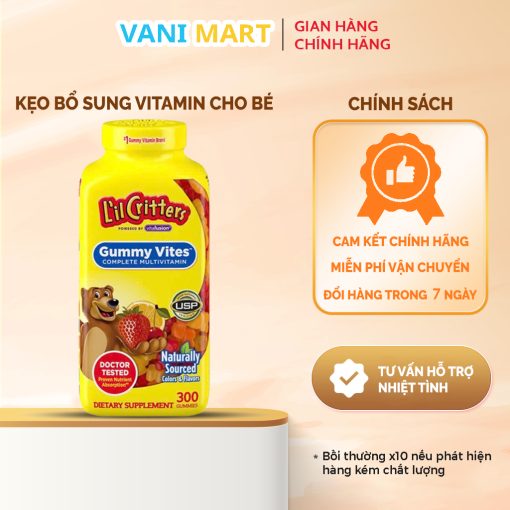 Kẹo Dẻo Bổ Sung Vitamin L'il Critter Gummy Vites 300 Viên