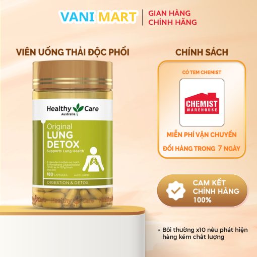 Thải Độc Phổi Lung Detox Healthy Care 180 Viên