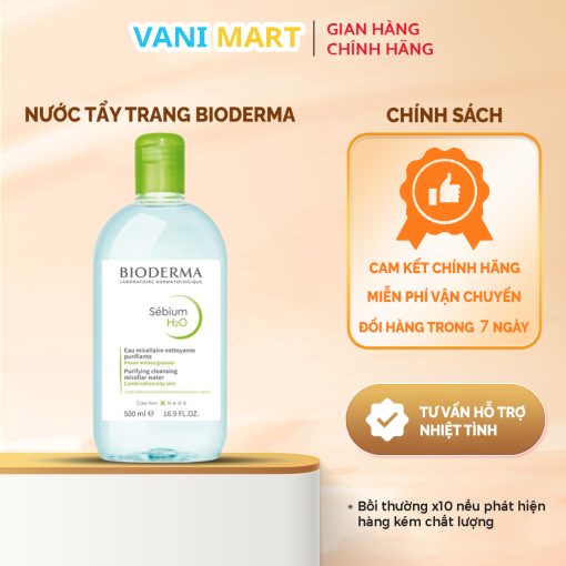 Nước Tẩy Trang Bioderma Pháp H2o Hồng 500ml