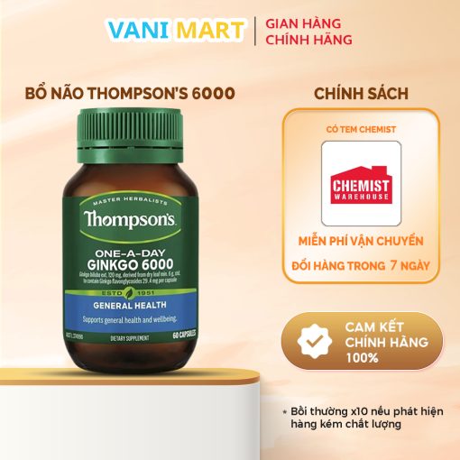 Bổ Não One A Day Ginkgo 6000 Thompsons 60 Viên