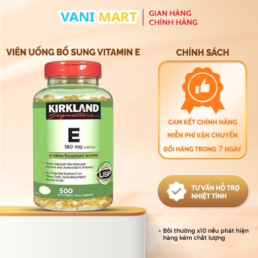 Viên Uống Vitamin E Kirkland 400 Iu Mỹ 500 Viên