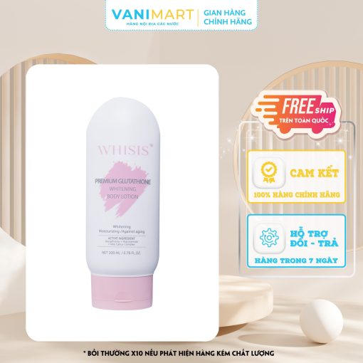 Kem dưỡng thể ban đêm Whisis Premium Glutathione Whitening Body Lotion