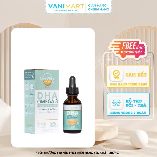 DHA Omega 3 Dạng Giọt LiveWise Baby Cho Bé Từ Sơ Sinh