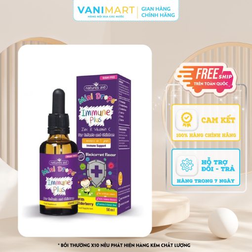 Tăng đề kháng Natures Aid Immune Plus cho bé từ 3 tháng đến 5 tuổi - Anh