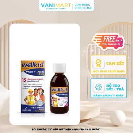 Vitamin tổng hợp dạng nước Wellkid Multi-vitamin Liquid cho trẻ 4-12 tuổi (150ml)