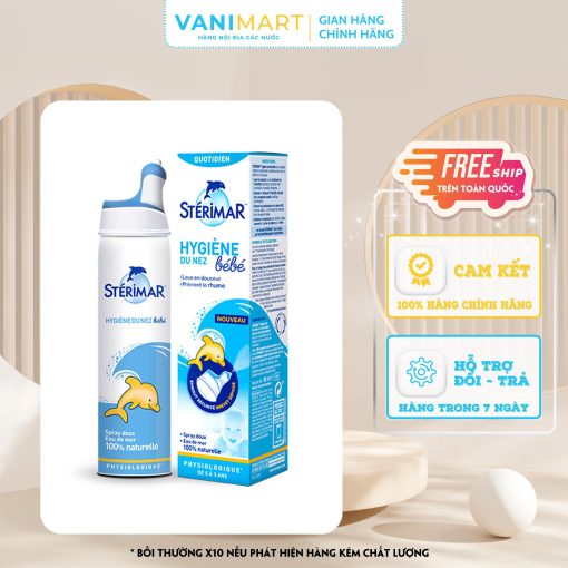 Xịt mũi cá heo xanh Sterimar Pháp dành cho bé 100ml