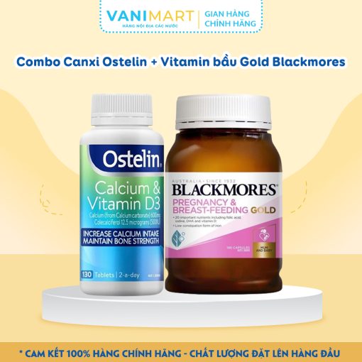 Combo Canxi Ostelin + Vitamin bầu Gold Blackmores