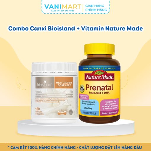 Combo Canxi Bioisland + Vitamin Nature Made