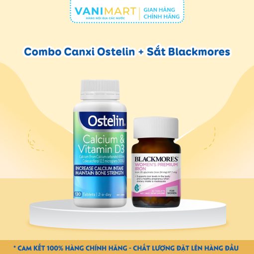 Combo Canxi Ostelin + Sắt Blackmores