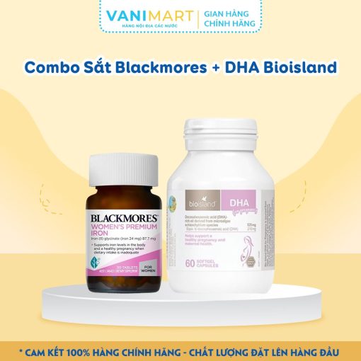 Combo Sắt Blackmores + DHA Bioisland